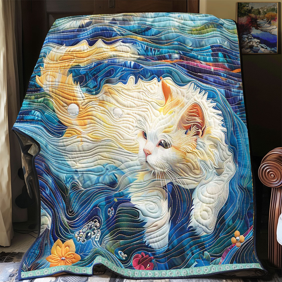 Summer Lake Cat WP0909048CL Quilt