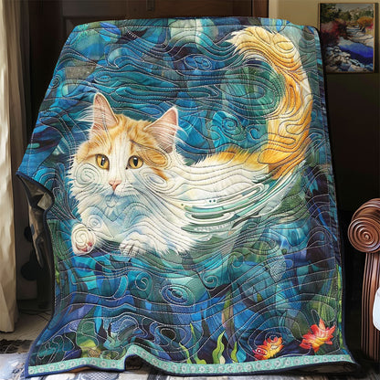 Swimming Lesson Cat WP0909049CL Quilt