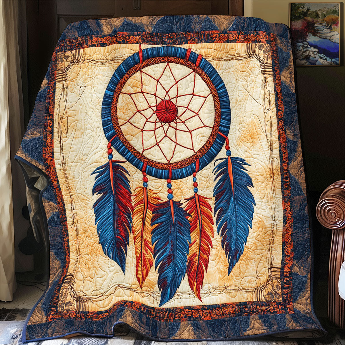 Vibrant Feather Dreamcatcher WY2702075CL Quilt