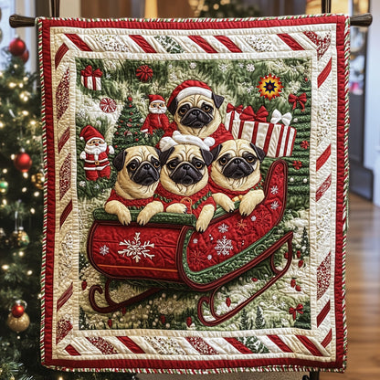 Christmas Pug WU0111006CL Quilt