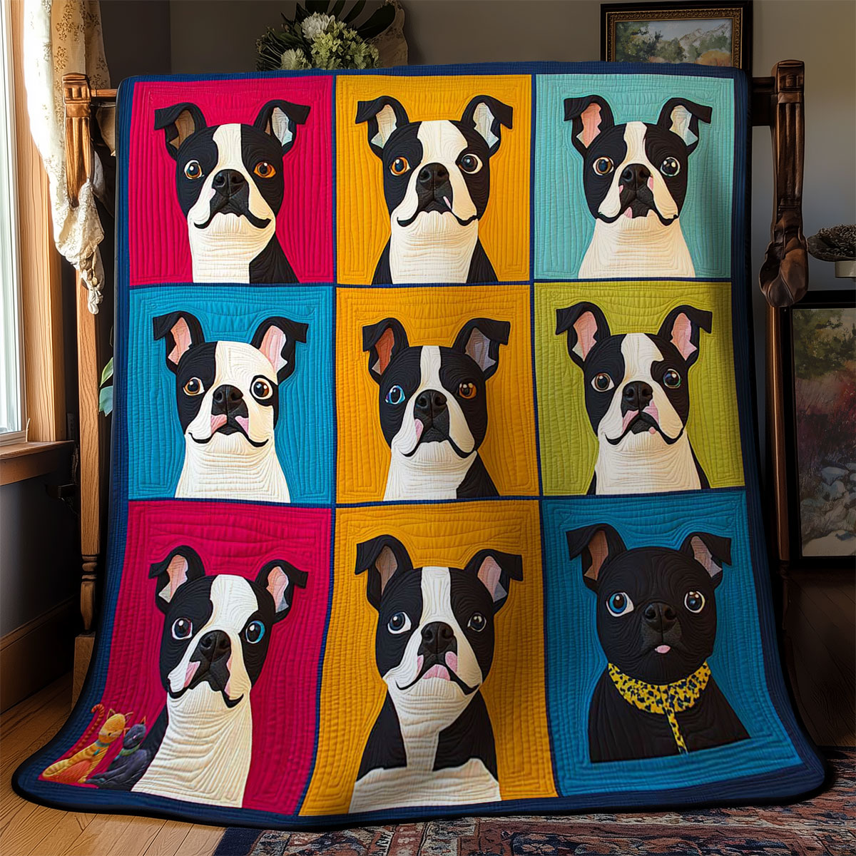 Happy Boston Terrier WN2910060CL Quilt