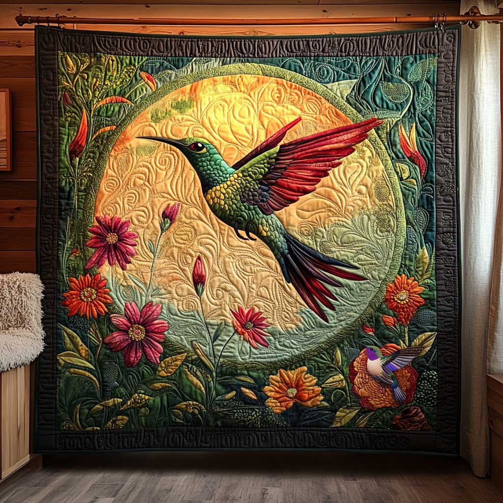 Hummingbird And Wildflowers WN0910133CL Quilt