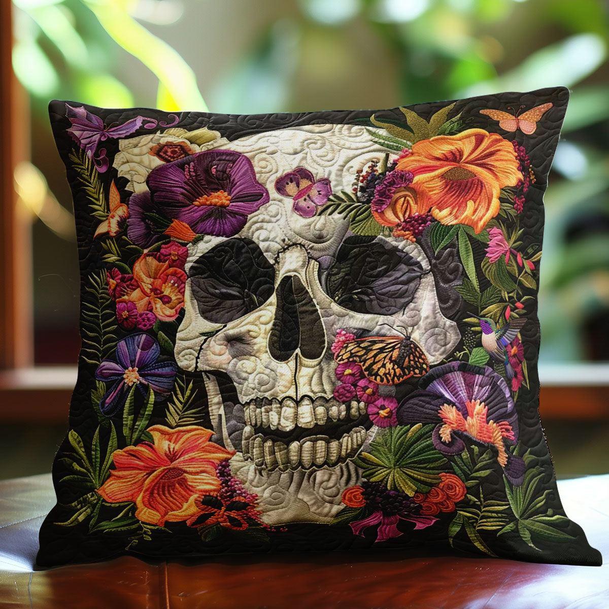 Floral Skull Elegance WN2110148CL Quilt Pillow Case