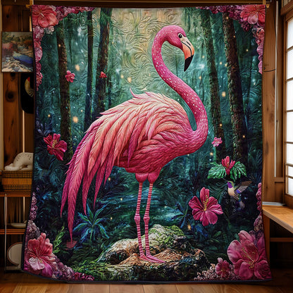 Flower Pink Flamingo WY2811012CL Quilt