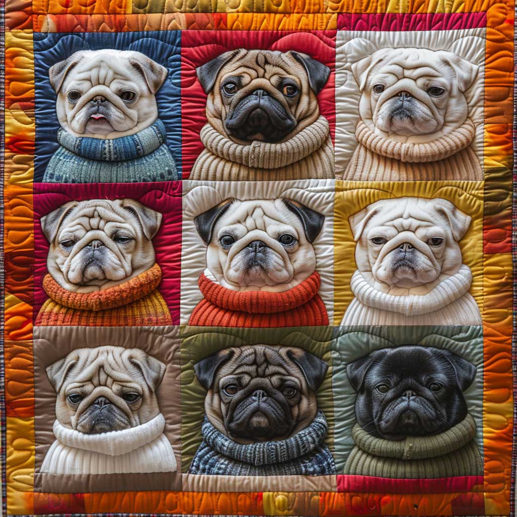 Sleepy Pug Winter WP1009054CL Quilt