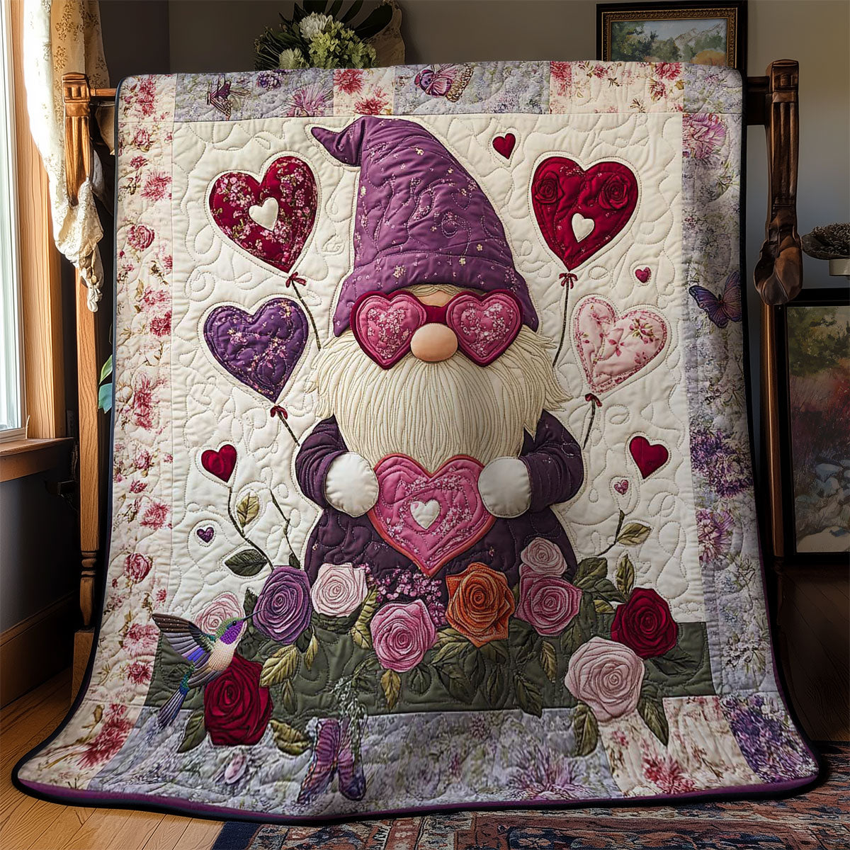 Forever Floral Gnome WN0412049CL Quilt