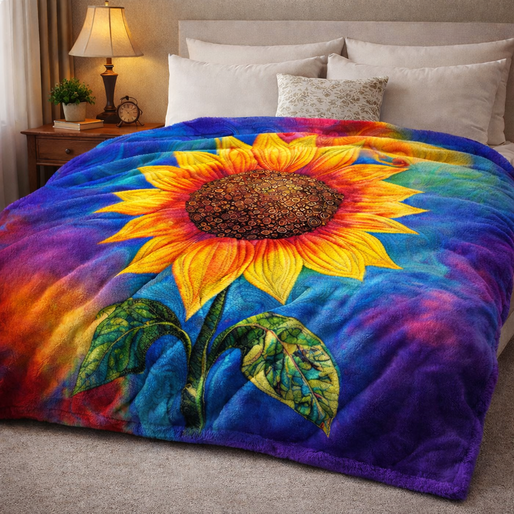 Hippie Sunflower QA2301001CL Faux Fur Throw Blanket