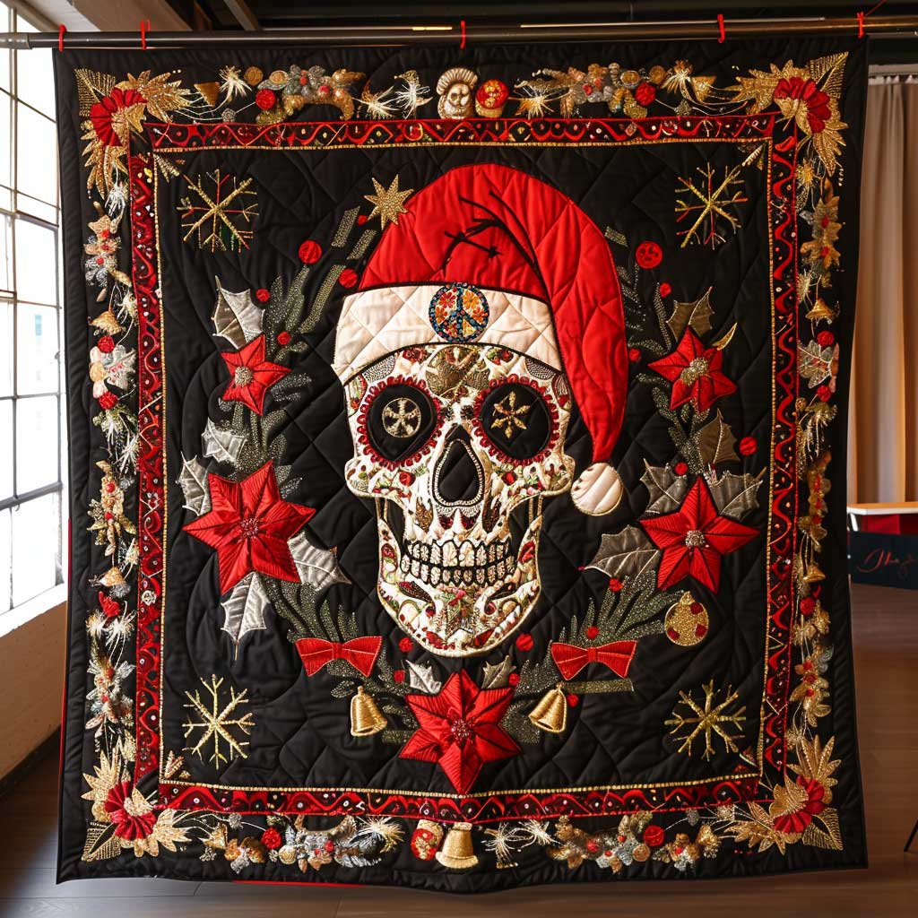Christmas Celebration Skull WP2210009CL Quilt