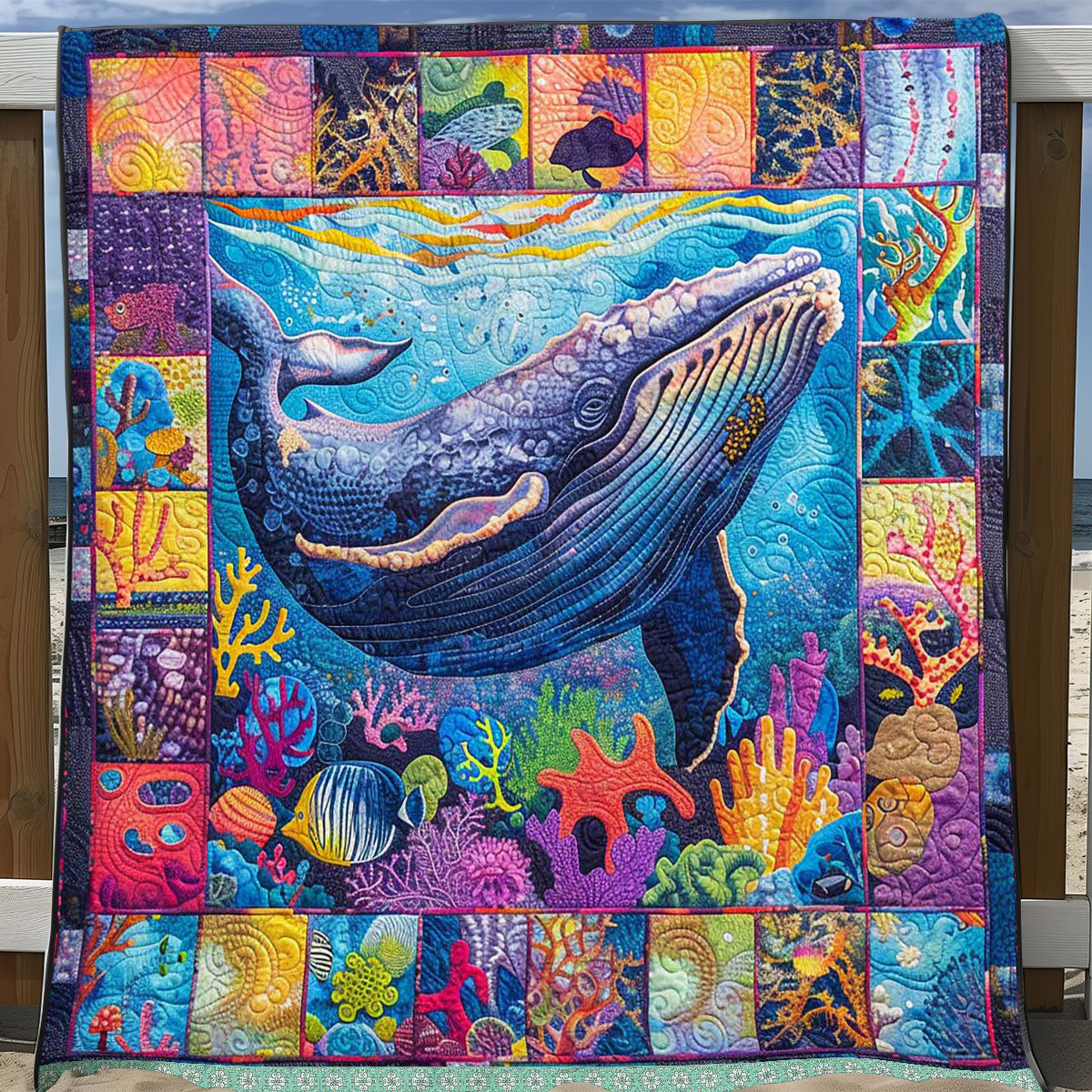 Whale Surfing WP0509053CL Quilt