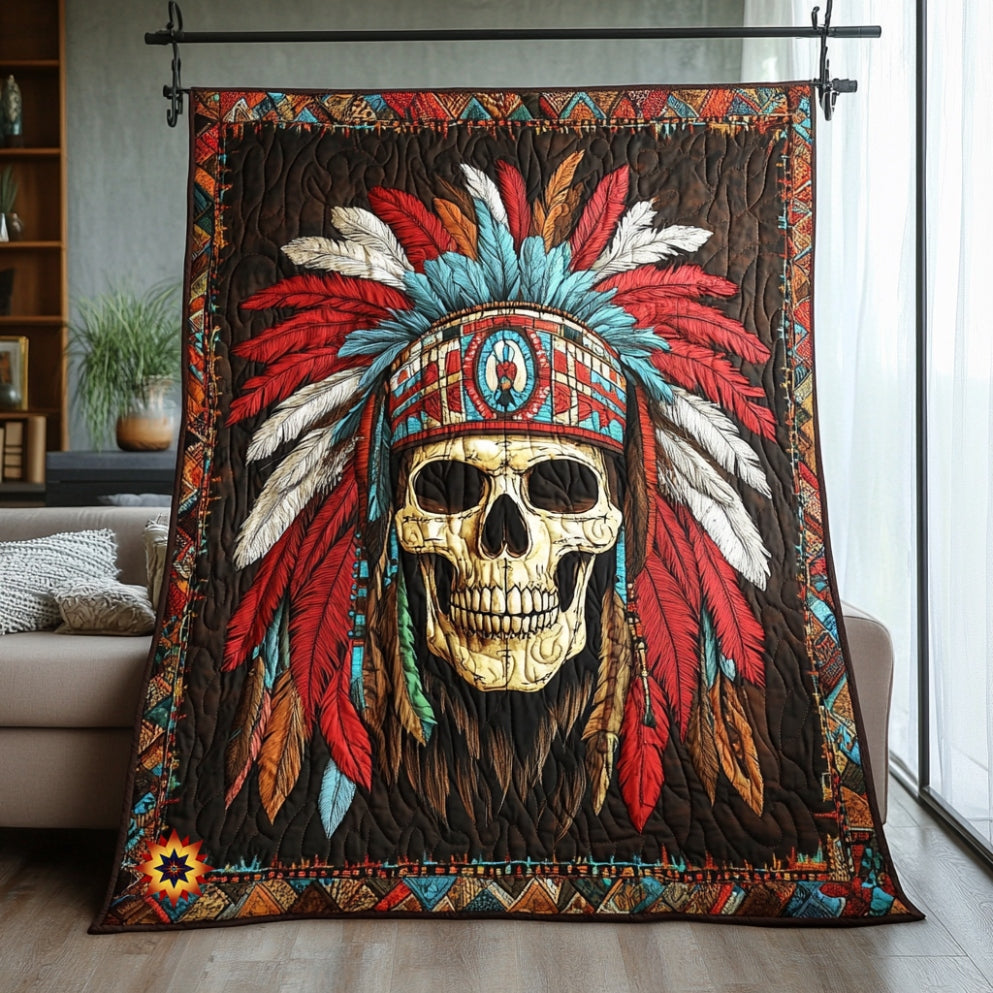 Native American Skull WU0412003CL Quilt