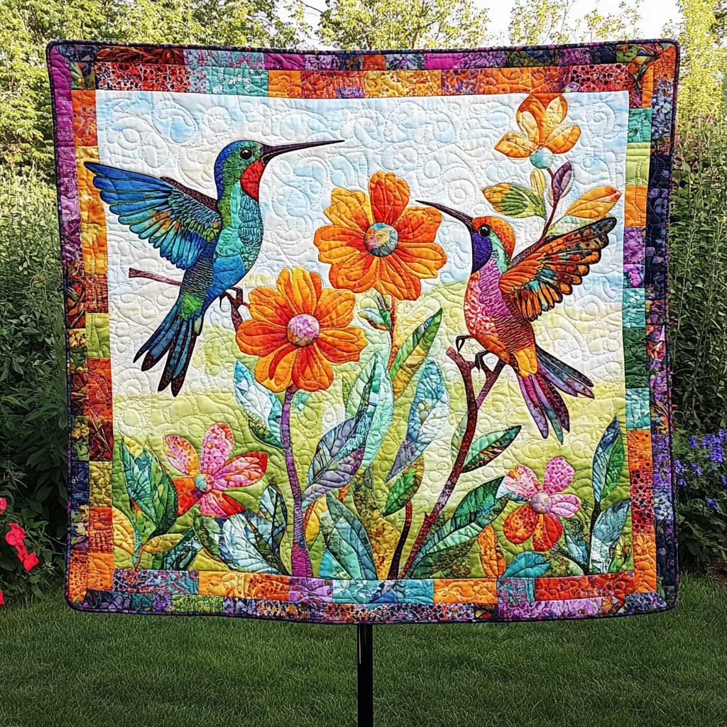 Hummingbird Rose Petal Dance WN2809004CL Quilt