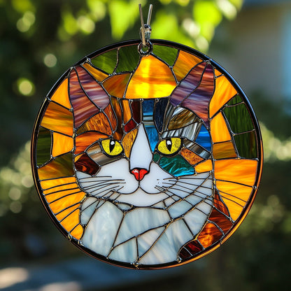 Cat WX0901095CL Stained Glass Suncatcher