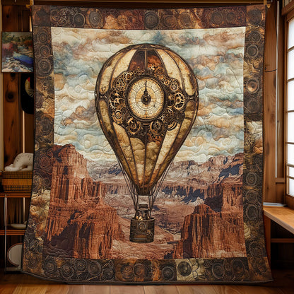 Hot Air Balloon In Canyon WY2301061CL Quilt