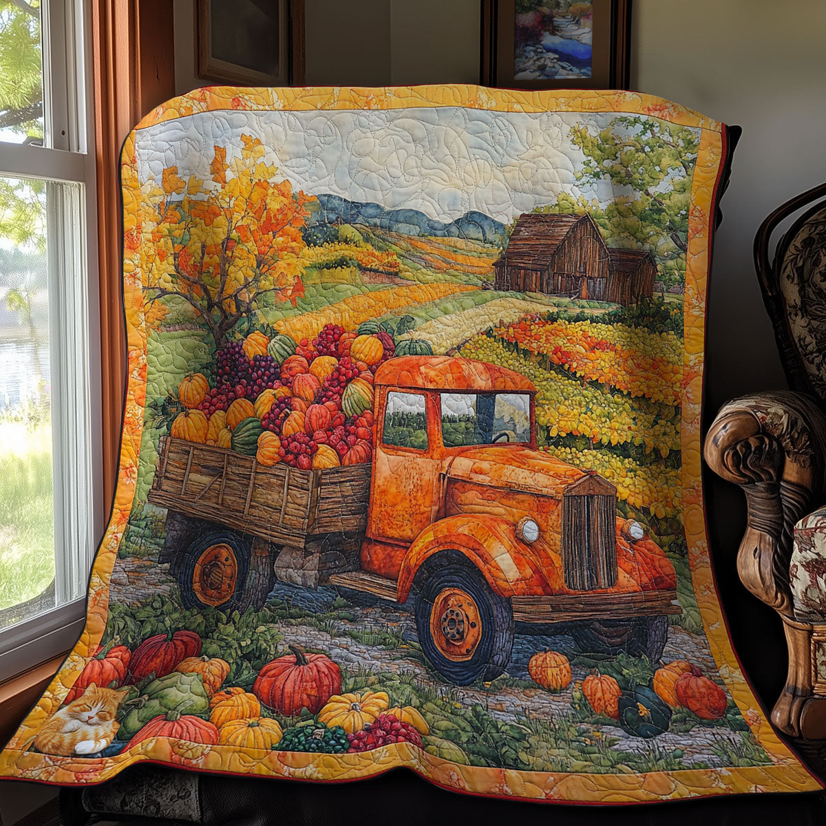 Pumpkin Truck WY0611039CL Quilt