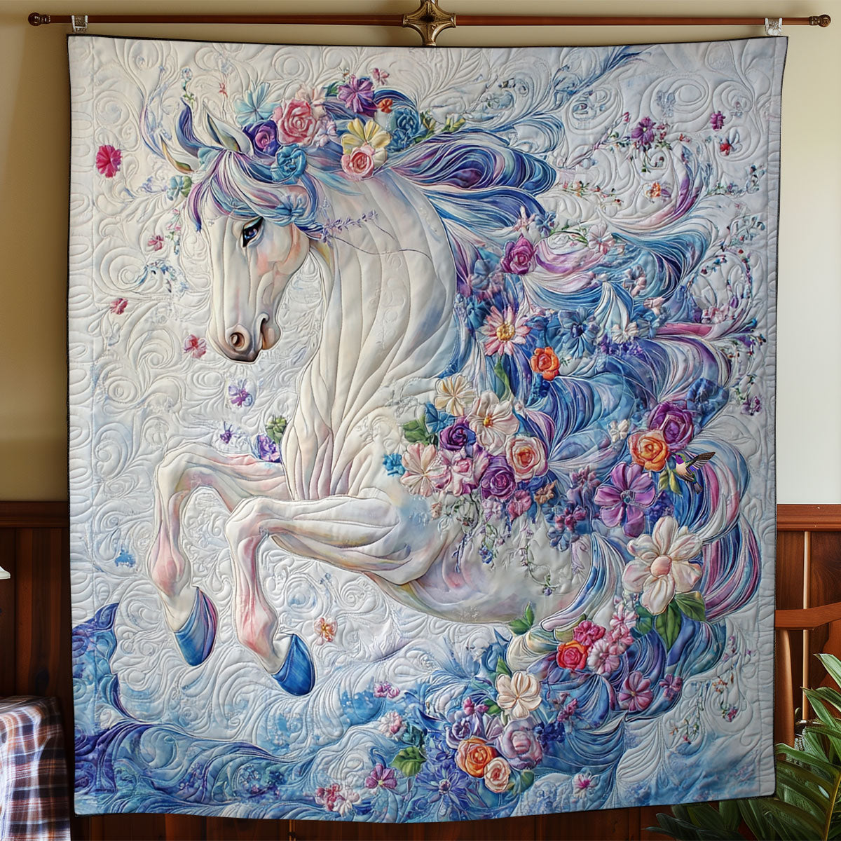 Flowers Magic Horse WY2810045CL Quilt