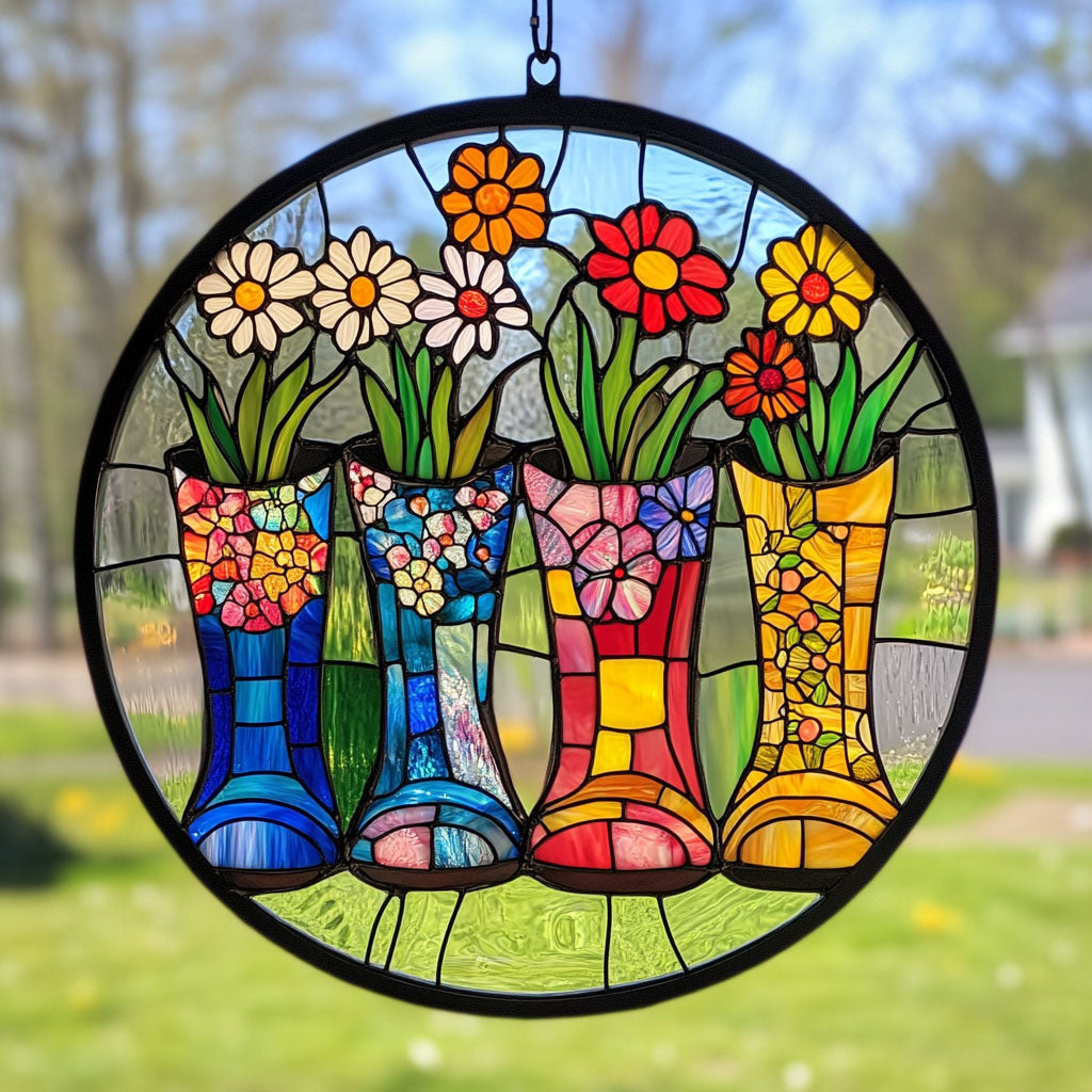 Flower And Boots WY2202143CL Suncatcher