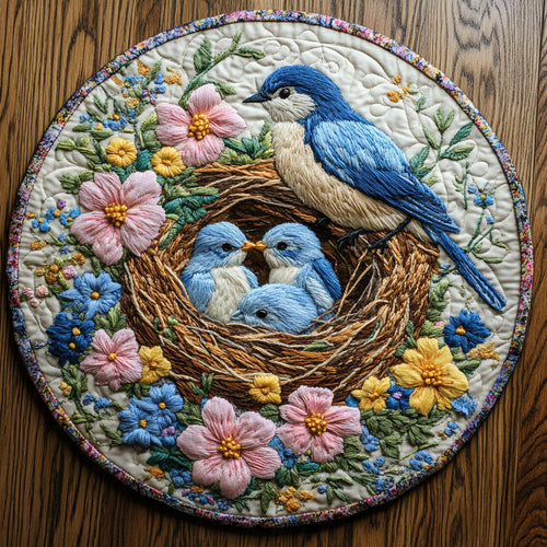 Blue Bird Nest CP3004011CL Quilted Round Mat