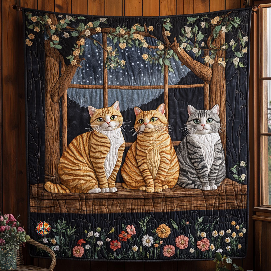 Cute Cat By The Window WJ0212015CL Quilt