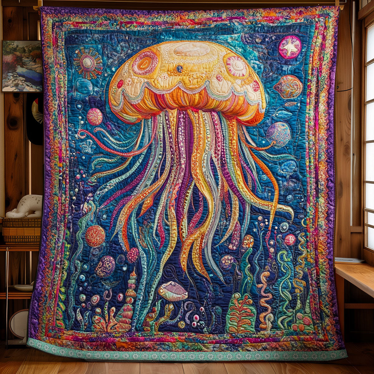 Jellyfish Under Sea WX0912013CL Quilt