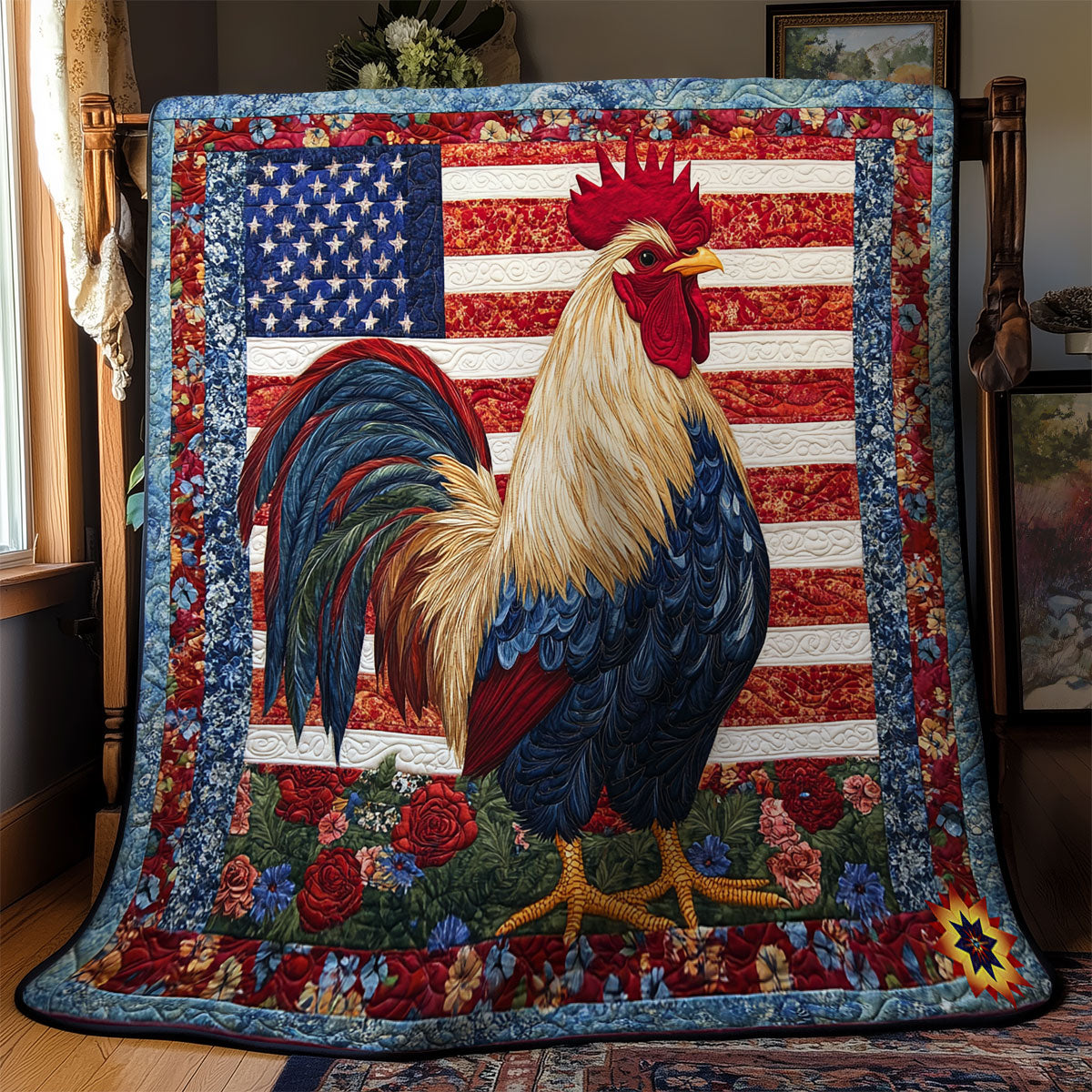 America Rooster WY2111042CL Quilt
