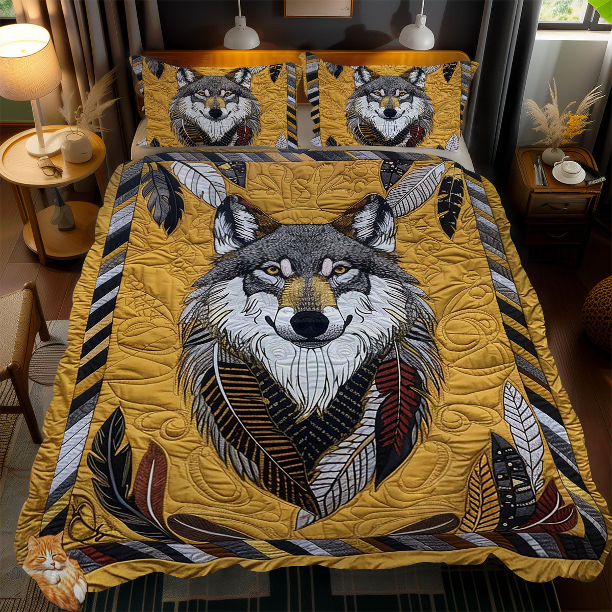 Native Wolf Feather WN1510061CL Duvet Cover Set