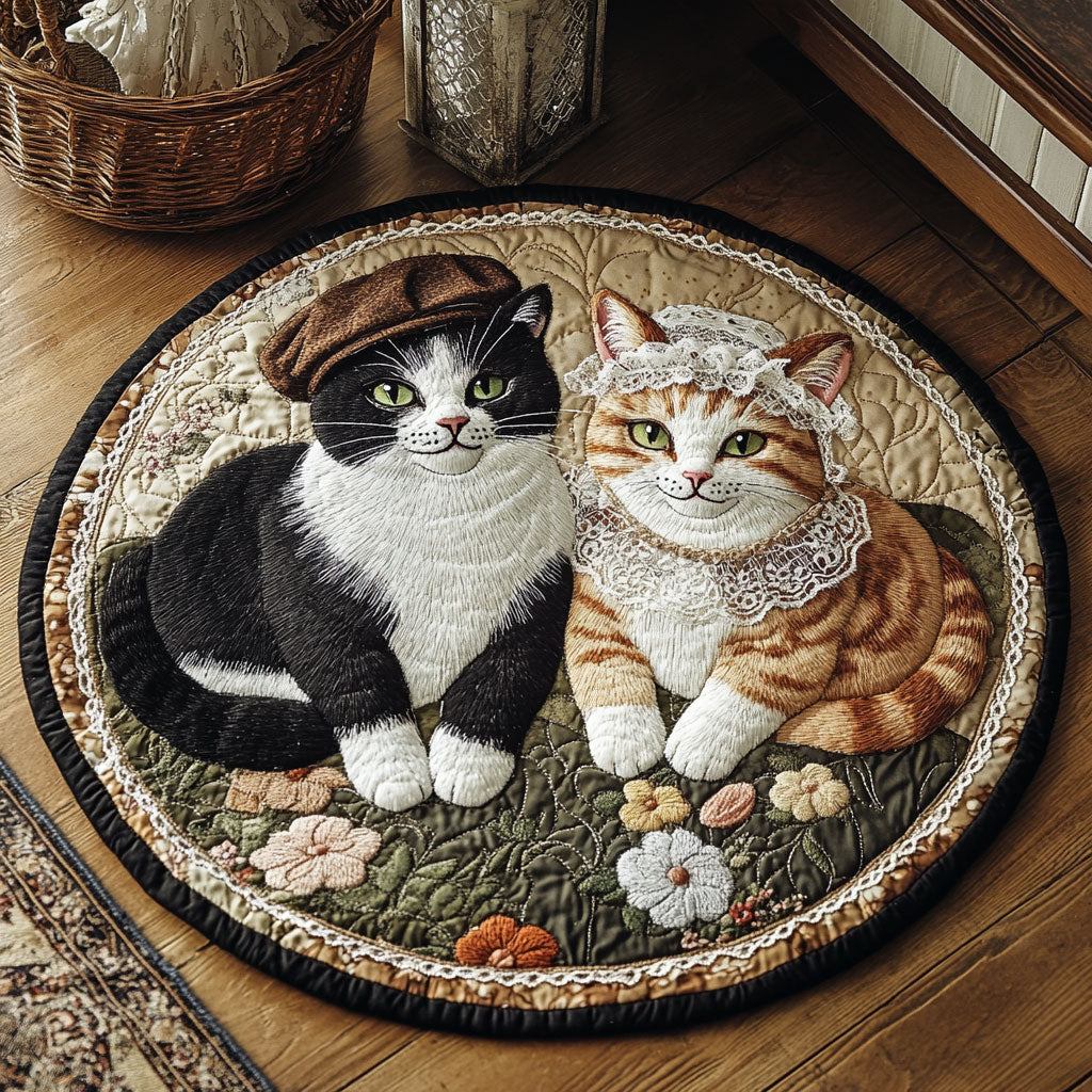 Vintage Meow Mates CP2705017CL Quilted Round Mat