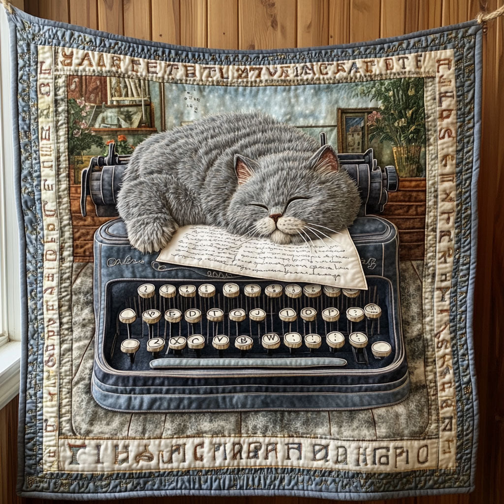 Typewriter Lazy Cat CP0606043CL Quilt