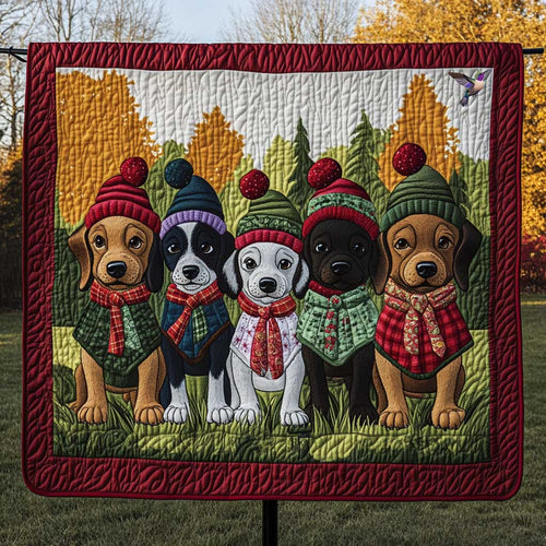 Neighborhood Dogs In Winter WP0111001CL Quilt