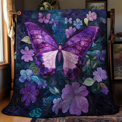 Purple Butterfly WY2311043CL Quilt