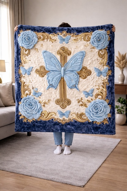 Holy Butterfly QA2101003CL Faux Fur Throw Blanket