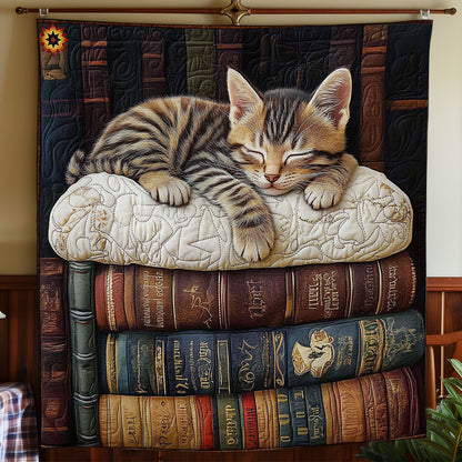 Sleeping Book Cat WY2511027CL Quilt