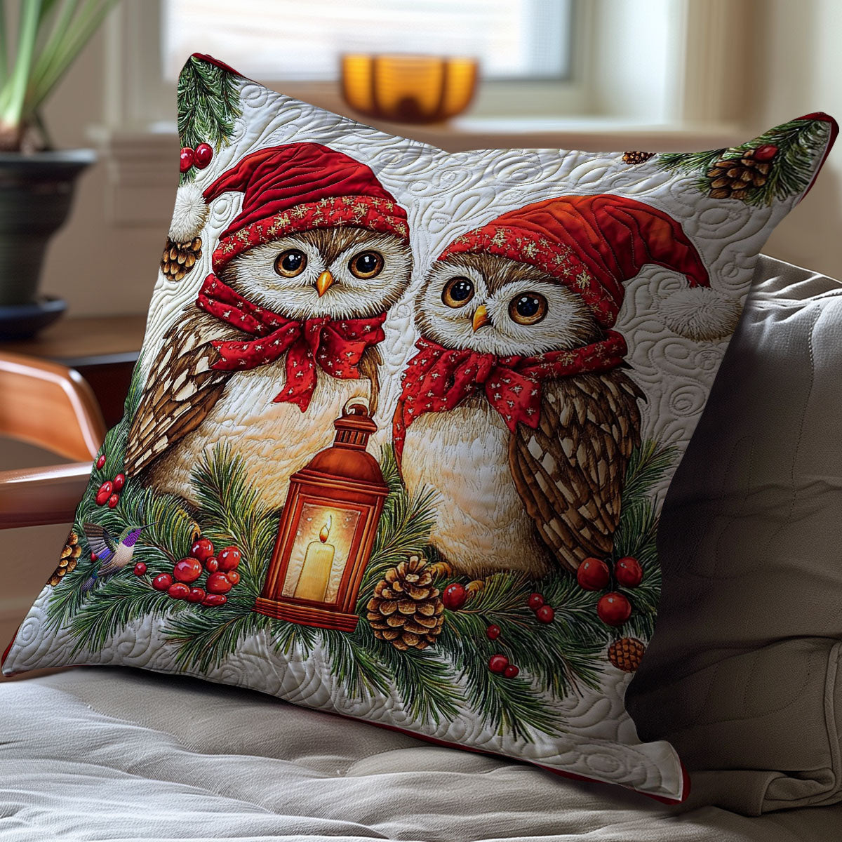 Couple Owl WY0412120CL Quilt Pillow Case