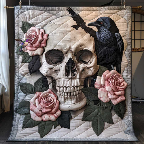 Rose Raven Skull WP2210025CL Quilt