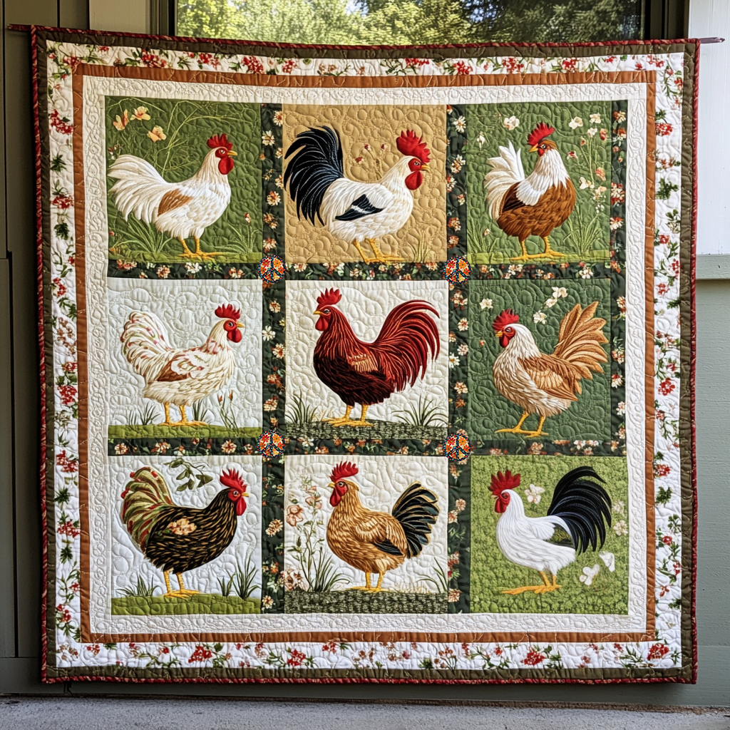 Chicken Garden XR1012007CL Quilt