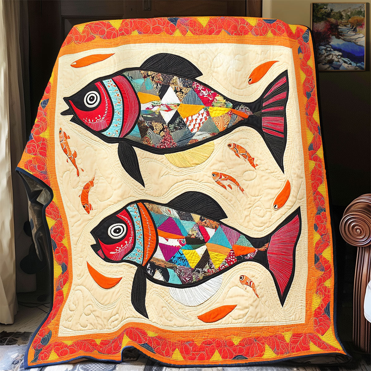 Vibrant Fish WX2001081CL Quilt
