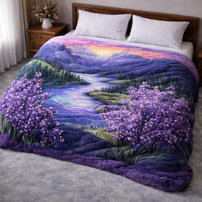 Violet Blooming River QA2701005CL Faux Fur Throw Blanket