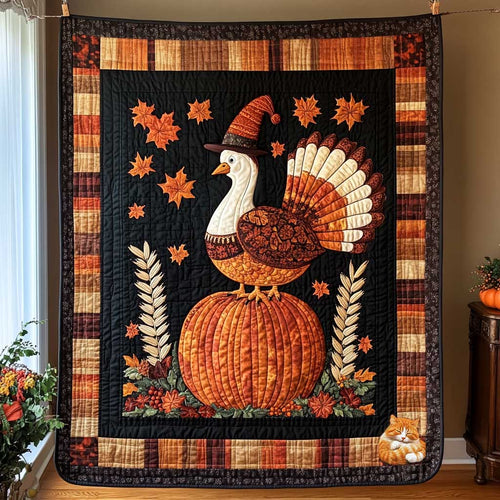 Turkey And Pumpkin Patch WN0910137CL Quilt