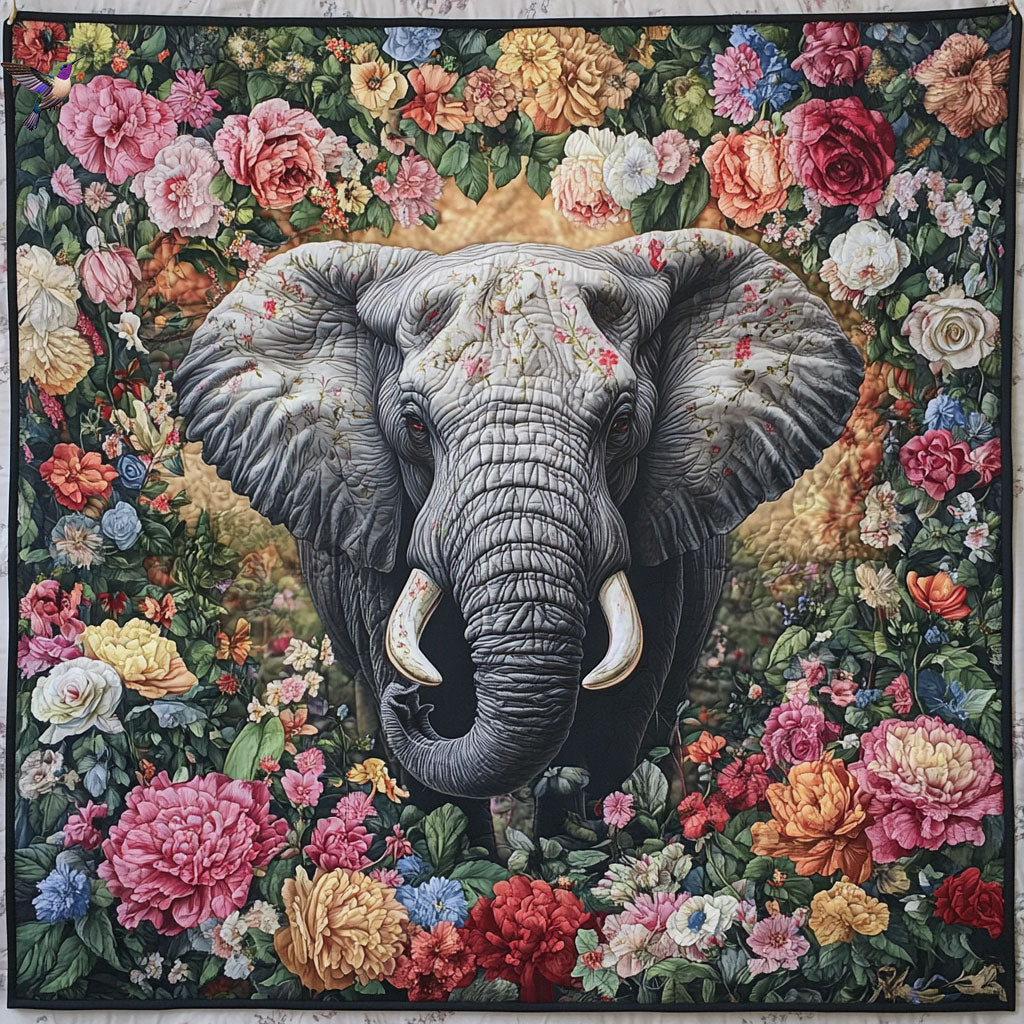 Flower Garden Elephant WY0111016CL Quilt