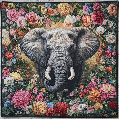 Flower Garden Elephant WY0111016CL Quilt
