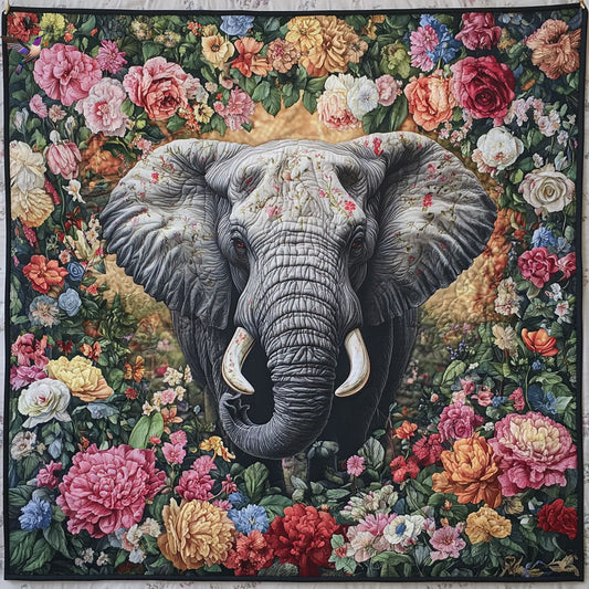 Flower Garden Elephant WY0111016CL Quilt