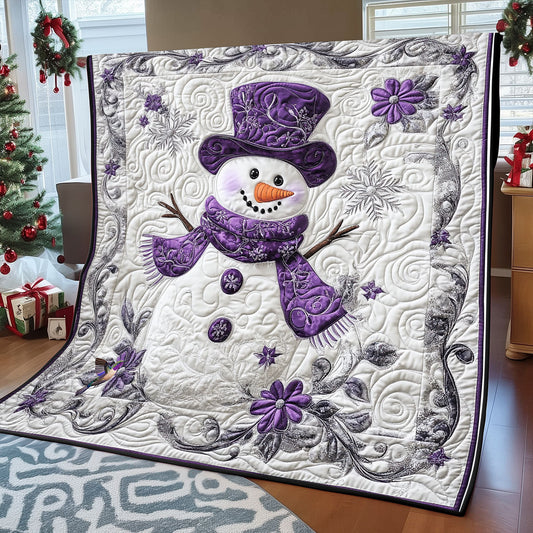 Happy Purple Snowman WP2511002CL Quilt