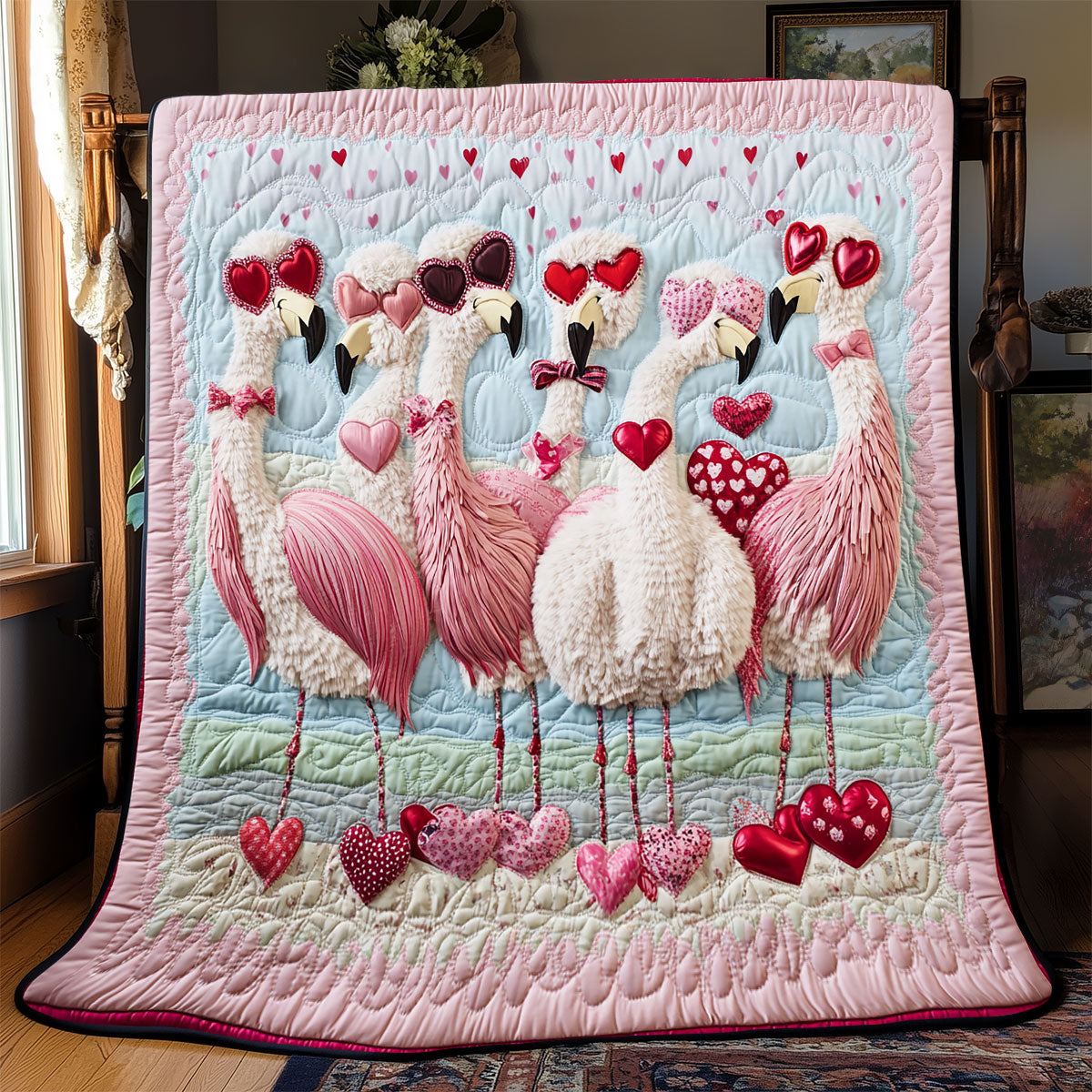 Flamingo Valentine WX0302017CL Quilt