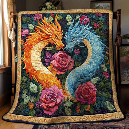 Couple Dragon In Flower WY0602132CL Quilt