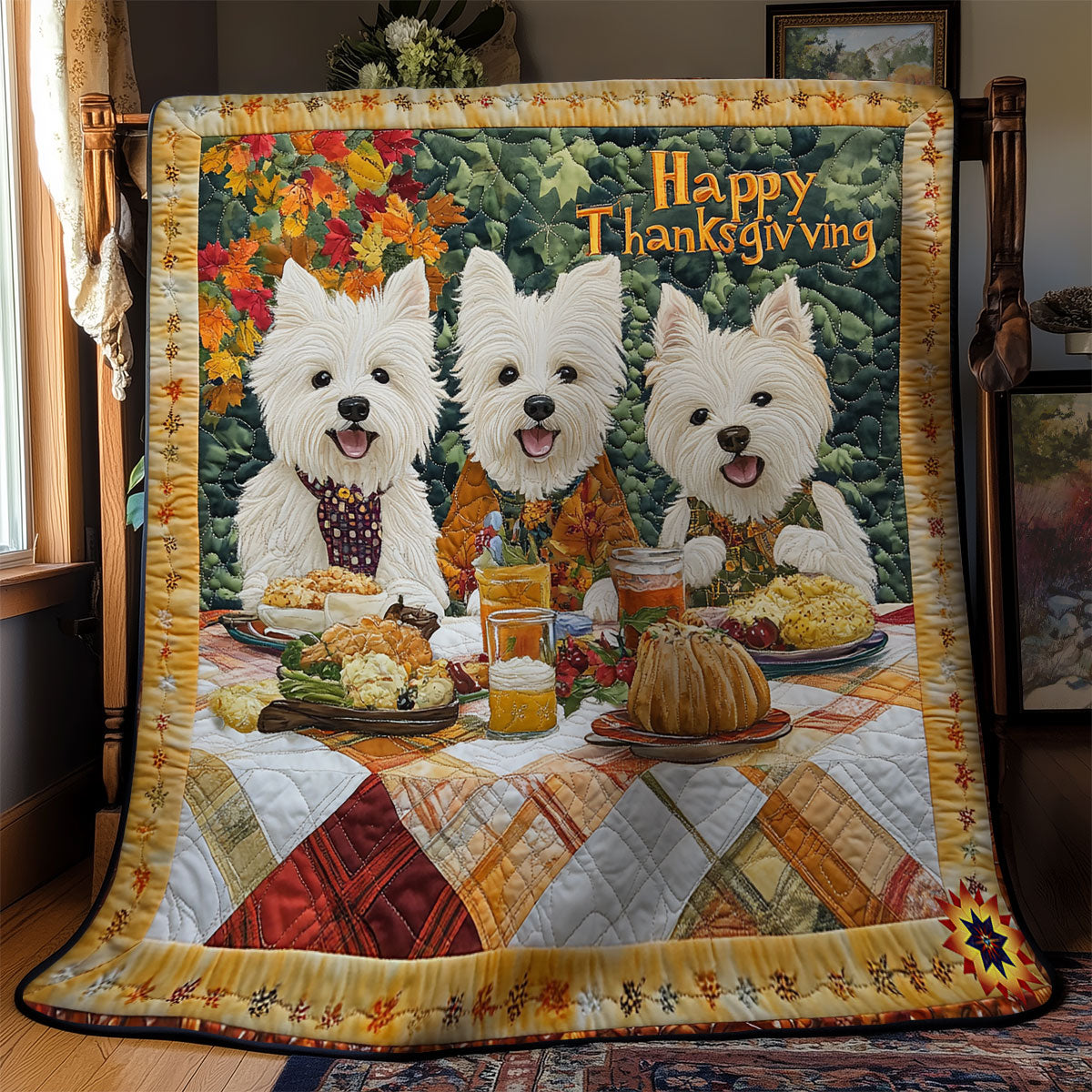 Dog Thanksgiving WY1911090CL Quilt