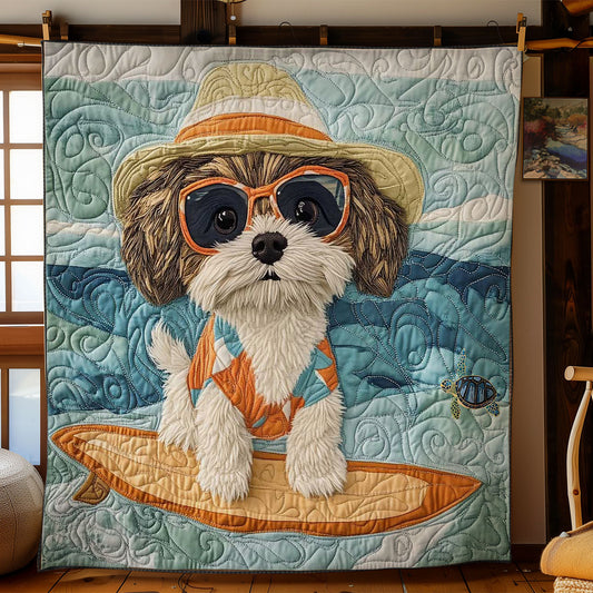 Shih Tzu Surfer WN0811023CL Quilt