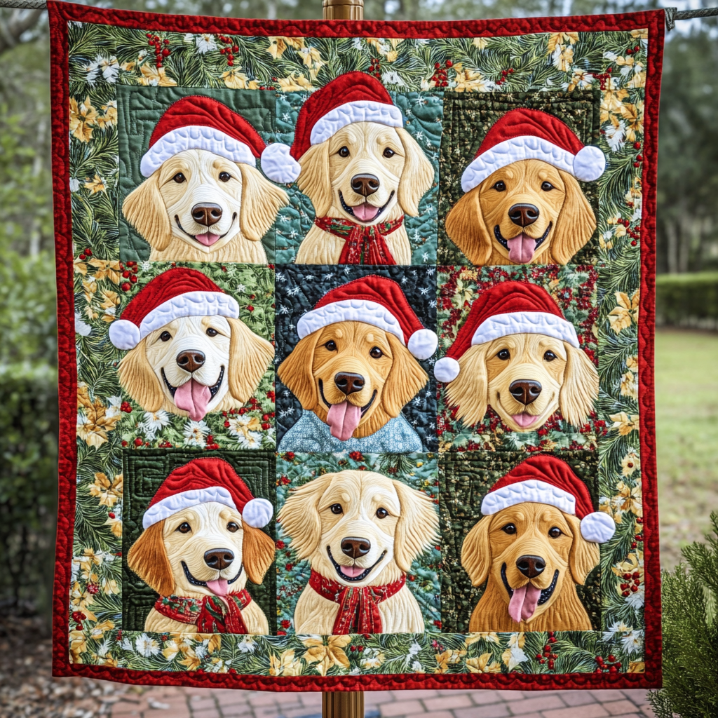 Christmas Golden Retrievers XR2609031CL Quilt