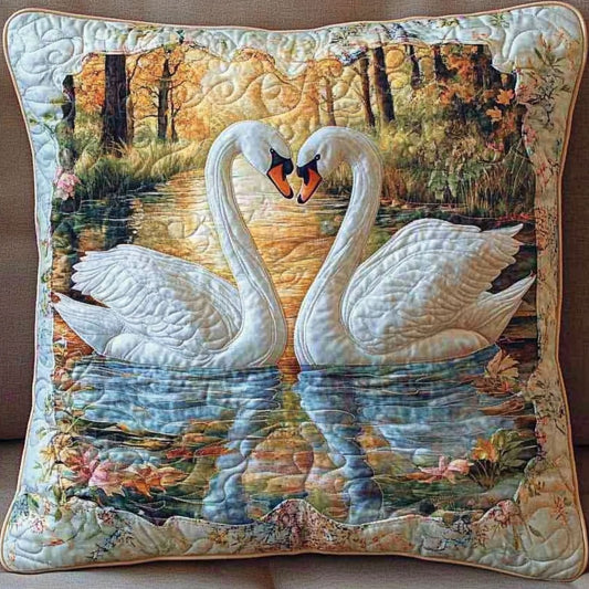 Couple White Swans WT0703056CL Quilt Pillow Case