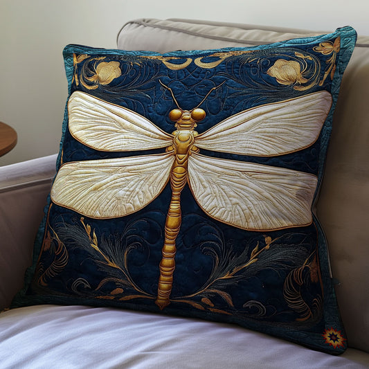 Gold White Dragonfly WY0312124CL Quilt Pillow Case