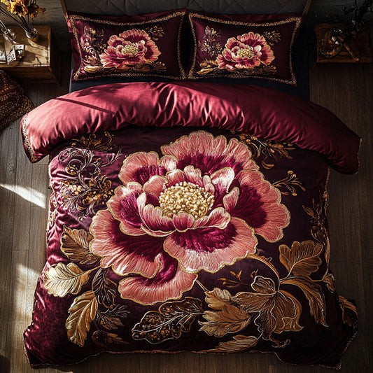Crimson Glow Peony CW2509034CL Duvet Cover Set