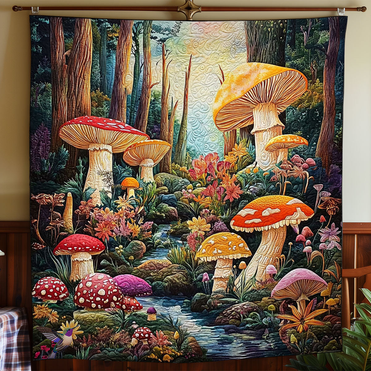 Mushroom Forest WY2511061CL Quilt